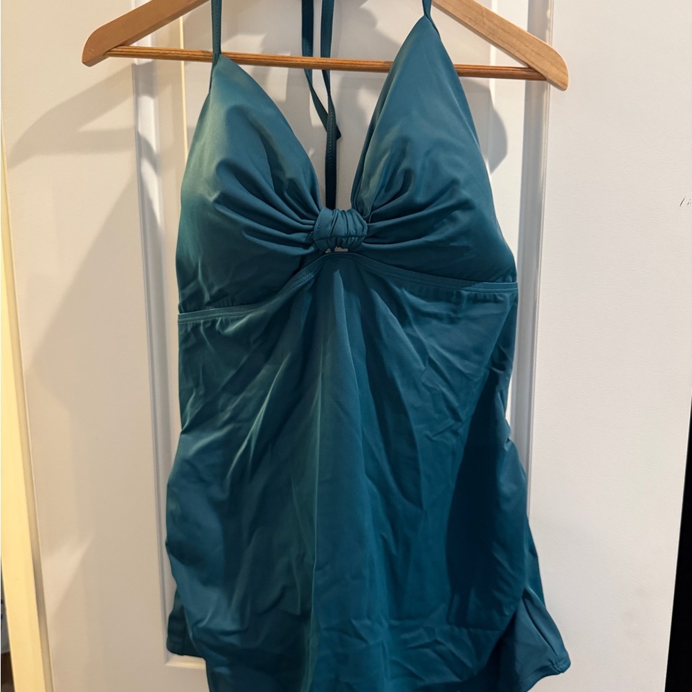 Teal Halter Top - Maternity swimsuit - 2 piece